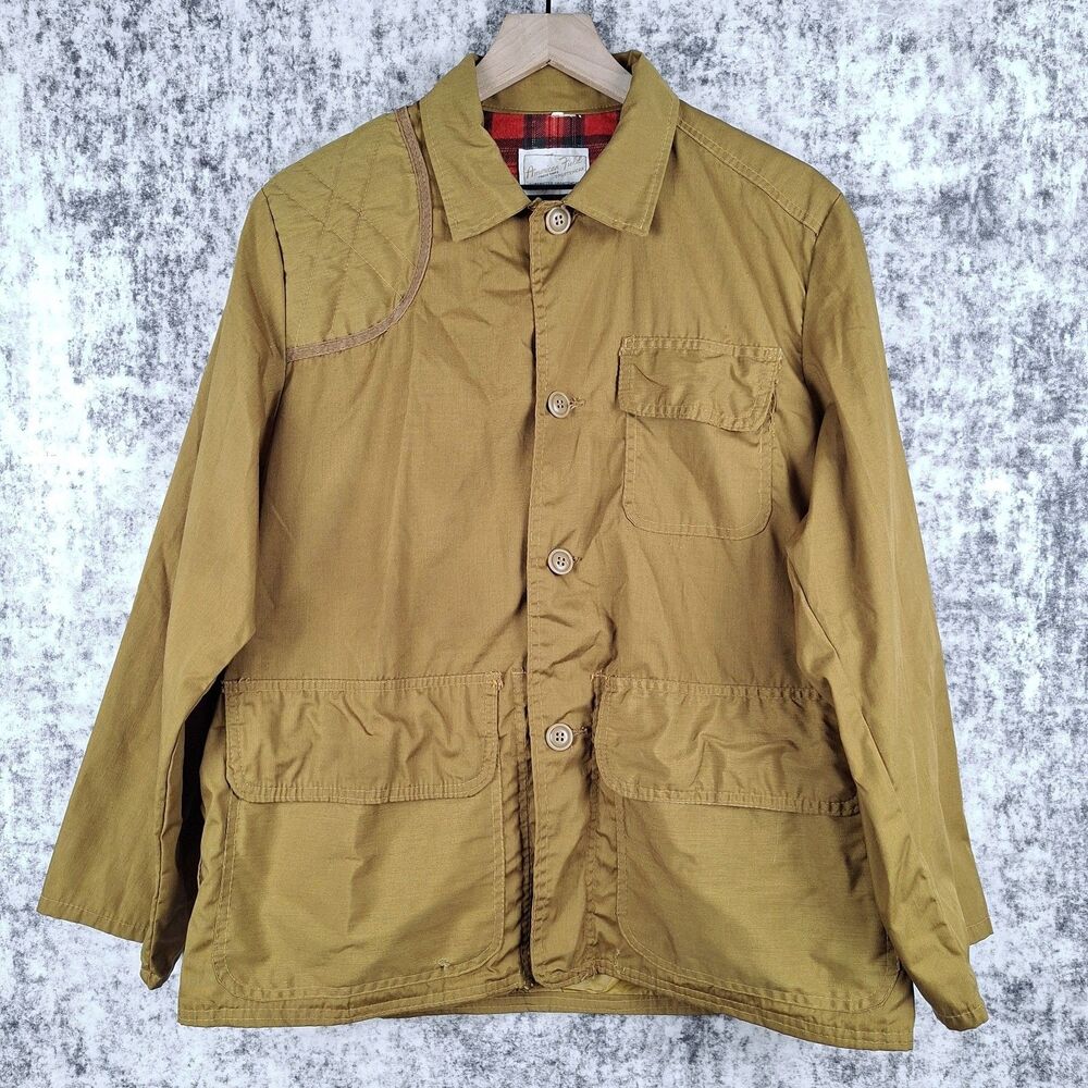 Vintage American Field 60's 70's Hunting Jacket Size M Utility Outdoor Green